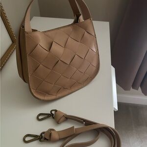 Madewell Tan Woven Leather Shoulder Bag